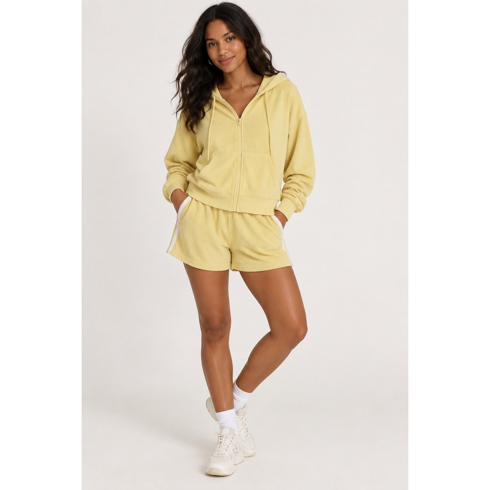 Old Navy SoComfy Yellow Terry Cloth Hoodie and Shorts Lounge Set L/S